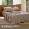 image:imageBedsure 100 Washed Cotton Percale Sheets King Size  Linen Like Textured 6Piece Bedsheet Set with 18 Deep Pocket Breathable amp PureWoven Soft Comfy Linen Beige King06  Gingham Brown
