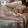 image:imageBedsure 100 Washed Cotton Percale Sheets King Size  Linen Like Textured 6Piece Bedsheet Set with 18 Deep Pocket Breathable amp PureWoven Soft Comfy Linen Beige King06  Gingham Brown