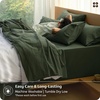 image:imageBedsure 100 Washed Cotton Percale Sheets King Size  Linen Like Textured 6Piece Bedsheet Set with 18 Deep Pocket Breathable amp PureWoven Soft Comfy Linen Beige King04  Olive Green