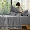 image:imageBedsure 100 Washed Cotton Percale Sheets King Size  Linen Like Textured 6Piece Bedsheet Set with 18 Deep Pocket Breathable amp PureWoven Soft Comfy Linen Beige King03  Grey