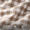 image:imageBedsure 100 Washed Cotton Percale Sheets King Size  Linen Like Textured 6Piece Bedsheet Set with 18 Deep Pocket Breathable amp PureWoven Soft Comfy Linen Beige King06  Gingham Brown