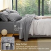 image:imageBedsure 100 Washed Cotton Percale Sheets King Size  Linen Like Textured 6Piece Bedsheet Set with 18 Deep Pocket Breathable amp PureWoven Soft Comfy Linen Beige King03  Grey