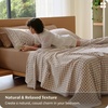 image:imageBedsure 100 Washed Cotton Percale Sheets King Size  Linen Like Textured 6Piece Bedsheet Set with 18 Deep Pocket Breathable amp PureWoven Soft Comfy Linen Beige King06  Gingham Brown