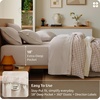 image:imageBedsure 100 Washed Cotton Percale Sheets King Size  Linen Like Textured 6Piece Bedsheet Set with 18 Deep Pocket Breathable amp PureWoven Soft Comfy Linen Beige King01  Linen Beige