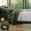 image:imageBedsure 100 Washed Cotton Percale Sheets King Size  Linen Like Textured 6Piece Bedsheet Set with 18 Deep Pocket Breathable amp PureWoven Soft Comfy Linen Beige King04  Olive Green