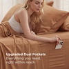 image:imageBedsure Deep Pocket Twin Sheets  4 Piece Prewashed UltraSoft Twin Sheets Set Fits Mattresses Up to 18 Inches Thick Breathable amp Secure Fit Hotel Luxury Bedding LinenOrange