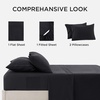image:imageBedsure Deep Pocket Twin Sheets  4 Piece Prewashed UltraSoft Twin Sheets Set Fits Mattresses Up to 18 Inches Thick Breathable amp Secure Fit Hotel Luxury Bedding LinenBlack