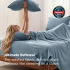 image:imageBedsure Deep Pocket Twin Sheets  4 Piece Prewashed UltraSoft Twin Sheets Set Fits Mattresses Up to 18 Inches Thick Breathable amp Secure Fit Hotel Luxury Bedding LinenDusty Blue