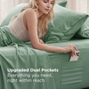 image:imageBedsure Deep Pocket Twin Sheets  4 Piece Prewashed UltraSoft Twin Sheets Set Fits Mattresses Up to 18 Inches Thick Breathable amp Secure Fit Hotel Luxury Bedding LinenSage Green