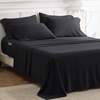 image:imageBedsure Deep Pocket Twin Sheets  4 Piece Prewashed UltraSoft Twin Sheets Set Fits Mattresses Up to 18 Inches Thick Breathable amp Secure Fit Hotel Luxury Bedding LinenBlack