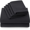 image:imageBedsure Deep Pocket Twin Sheets  4 Piece Prewashed UltraSoft Twin Sheets Set Fits Mattresses Up to 18 Inches Thick Breathable amp Secure Fit Hotel Luxury Bedding LinenBlack