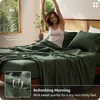 image:imageBedsure Linen Sheets California King Size  Cotton Linen Blend Bed Sheets Anti  Pilling UltraSoft amp Breathable 16 Deep Pocket PureWoven Natural Texture Improves with Use 4 Pieces06  Olive Green