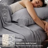 image:imageBedsure Linen Sheets California King Size  Cotton Linen Blend Bed Sheets Anti  Pilling UltraSoft amp Breathable 16 Deep Pocket PureWoven Natural Texture Improves with Use 4 Pieces05  Grey