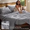 image:imageBedsure Linen Sheets California King Size  Cotton Linen Blend Bed Sheets Anti  Pilling UltraSoft amp Breathable 16 Deep Pocket PureWoven Natural Texture Improves with Use 4 Pieces05  Grey