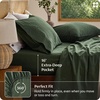 image:imageBedsure Linen Sheets California King Size  Cotton Linen Blend Bed Sheets Anti  Pilling UltraSoft amp Breathable 16 Deep Pocket PureWoven Natural Texture Improves with Use 4 Pieces06  Olive Green