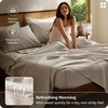 image:imageBedsure Linen Sheets California King Size  Cotton Linen Blend Bed Sheets Anti  Pilling UltraSoft amp Breathable 16 Deep Pocket PureWoven Natural Texture Improves with Use 4 Pieces01  Linen Beige