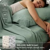 image:imageBedsure Linen Sheets California King Size  Cotton Linen Blend Bed Sheets Anti  Pilling UltraSoft amp Breathable 16 Deep Pocket PureWoven Natural Texture Improves with Use 4 Pieces03  Sage Green