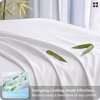 image:imageBedsure Queen Sheet Set Rayon Derived from Bamboo Cooling Sheets PureWoven Breathable amp Soft Deep Pocket Up to 16 Inches Hotel Luxury Silky Bedding for Hot Sleepers Coffee02  White
