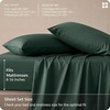 image:imageBedsure Queen Sheet Set Rayon Derived from Bamboo Cooling Sheets PureWoven Breathable amp Soft Deep Pocket Up to 16 Inches Hotel Luxury Silky Bedding for Hot Sleepers Coffee26  Forest Green