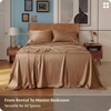 image:imageBedsure Queen Sheet Set Rayon Derived from Bamboo Cooling Sheets PureWoven Breathable amp Soft Deep Pocket Up to 16 Inches Hotel Luxury Silky Bedding for Hot Sleepers Coffee24  Khaki