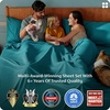 image:imageBedsure Queen Sheet Set Rayon Derived from Bamboo Cooling Sheets PureWoven Breathable amp Soft Deep Pocket Up to 16 Inches Hotel Luxury Silky Bedding for Hot Sleepers Coffee18  Turquoise