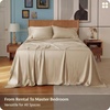 image:imageBedsure Queen Sheet Set Rayon Derived from Bamboo Cooling Sheets PureWoven Breathable amp Soft Deep Pocket Up to 16 Inches Hotel Luxury Silky Bedding for Hot Sleepers Coffee03  Beige