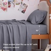 image:imageBedsure Queen Sheet Set Rayon Derived from Bamboo Cooling Sheets PureWoven Breathable amp Soft Deep Pocket Up to 16 Inches Hotel Luxury Silky Bedding for Hot Sleepers Coffee01  Dark Grey