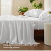 image:imageBedsure Queen Sheet Set Rayon Derived from Bamboo Cooling Sheets PureWoven Breathable amp Soft Deep Pocket Up to 16 Inches Hotel Luxury Silky Bedding for Hot Sleepers Coffee02  White