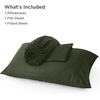 image:imageBedsure Queen Sheet Set Rayon Derived from Bamboo Cooling Sheets PureWoven Breathable amp Soft Deep Pocket Up to 16 Inches Hotel Luxury Silky Bedding for Hot Sleepers Coffee22  Olive Green