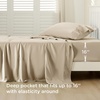 image:imageBedsure Queen Sheet Set Rayon Derived from Bamboo Cooling Sheets PureWoven Breathable amp Soft Deep Pocket Up to 16 Inches Hotel Luxury Silky Bedding for Hot Sleepers Coffee03  Beige