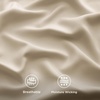 image:imageBedsure Queen Sheet Set Rayon Derived from Bamboo Cooling Sheets PureWoven Breathable amp Soft Deep Pocket Up to 16 Inches Hotel Luxury Silky Bedding for Hot Sleepers Coffee03  Beige