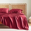 image:imageBedsure Queen Sheet Set Rayon Derived from Bamboo Cooling Sheets PureWoven Breathable amp Soft Deep Pocket Up to 16 Inches Hotel Luxury Silky Bedding for Hot Sleepers Coffee15  Burgundy