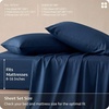image:imageBedsure Queen Sheet Set Rayon Derived from Bamboo Cooling Sheets PureWoven Breathable amp Soft Deep Pocket Up to 16 Inches Hotel Luxury Silky Bedding for Hot Sleepers Coffee07  Navy