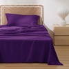 image:imageBedsure Queen Sheet Set Rayon Derived from Bamboo Cooling Sheets PureWoven Breathable amp Soft Deep Pocket Up to 16 Inches Hotel Luxury Silky Bedding for Hot Sleepers Coffee14  Plum