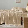 image:imageBedsure Queen Sheet Set Rayon Derived from Bamboo Cooling Sheets PureWoven Breathable amp Soft Deep Pocket Up to 16 Inches Hotel Luxury Silky Bedding for Hot Sleepers Coffee03  Beige