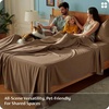 image:imageBedsure Queen Sheet Set Rayon Derived from Bamboo Cooling Sheets PureWoven Breathable amp Soft Deep Pocket Up to 16 Inches Hotel Luxury Silky Bedding for Hot Sleepers Coffee28  Coffee