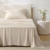 image:imageBedsure Queen Sheet Set Rayon Derived from Bamboo Cooling Sheets PureWoven Breathable amp Soft Deep Pocket Up to 16 Inches Hotel Luxury Silky Bedding for Hot Sleepers Coffee12  Light Beige