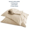 image:imageBedsure Queen Sheet Set Rayon Derived from Bamboo Cooling Sheets PureWoven Breathable amp Soft Deep Pocket Up to 16 Inches Hotel Luxury Silky Bedding for Hot Sleepers Coffee03  Beige