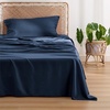 image:imageBedsure Queen Sheet Set Rayon Derived from Bamboo Cooling Sheets PureWoven Breathable amp Soft Deep Pocket Up to 16 Inches Hotel Luxury Silky Bedding for Hot Sleepers Coffee07  Navy