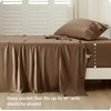 image:imageBedsure Queen Sheet Set Rayon Derived from Bamboo Cooling Sheets PureWoven Breathable amp Soft Deep Pocket Up to 16 Inches Hotel Luxury Silky Bedding for Hot Sleepers Coffee28  Coffee