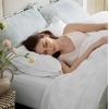 image:imageBedsure Queen Sheet Set Rayon Derived from Bamboo Cooling Sheets PureWoven Breathable amp Soft Deep Pocket Up to 16 Inches Hotel Luxury Silky Bedding for Hot Sleepers Coffee02  White