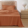 image:imageBedsure Queen Sheet Set Rayon Derived from Bamboo Cooling Sheets PureWoven Breathable amp Soft Deep Pocket Up to 16 Inches Hotel Luxury Silky Bedding for Hot Sleepers Coffee19  Burnt Orange
