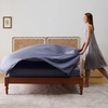 image:imageBedsure Queen Sheet Set Rayon Derived from Bamboo Cooling Sheets PureWoven Breathable amp Soft Deep Pocket Up to 16 Inches Hotel Luxury Silky Bedding for Hot Sleepers Coffee01  Dark Grey