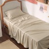 image:imageBedsure Queen Sheet Set Rayon Derived from Bamboo Cooling Sheets PureWoven Breathable amp Soft Deep Pocket Up to 16 Inches Hotel Luxury Silky Bedding for Hot Sleepers Coffee03  Beige