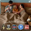 image:imageBedsure Queen Sheet Set Rayon Derived from Bamboo Cooling Sheets PureWoven Breathable amp Soft Deep Pocket Up to 16 Inches Hotel Luxury Silky Bedding for Hot Sleepers Coffee28  Coffee
