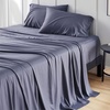 image:imageBedsure Queen Sheet Set Rayon Derived from Bamboo Cooling Sheets PureWoven Breathable amp Soft Deep Pocket Up to 16 Inches Hotel Luxury Silky Bedding for Hot Sleepers Coffee01  Dark Grey