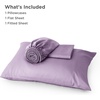 image:imageBedsure Queen Sheet Set Rayon Derived from Bamboo Cooling Sheets PureWoven Breathable amp Soft Deep Pocket Up to 16 Inches Hotel Luxury Silky Bedding for Hot Sleepers Coffee13  Lilac