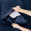 image:imageBedsure Queen Sheet Set Rayon Derived from Bamboo Cooling Sheets PureWoven Breathable amp Soft Deep Pocket Up to 16 Inches Hotel Luxury Silky Bedding for Hot Sleepers Coffee07  Navy
