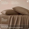 image:imageBedsure Queen Sheet Set Rayon Derived from Bamboo Cooling Sheets PureWoven Breathable amp Soft Deep Pocket Up to 16 Inches Hotel Luxury Silky Bedding for Hot Sleepers Coffee28  Coffee
