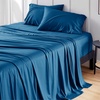 image:imageBedsure Queen Sheet Set Rayon Derived from Bamboo Cooling Sheets PureWoven Breathable amp Soft Deep Pocket Up to 16 Inches Hotel Luxury Silky Bedding for Hot Sleepers Coffee06  Teal
